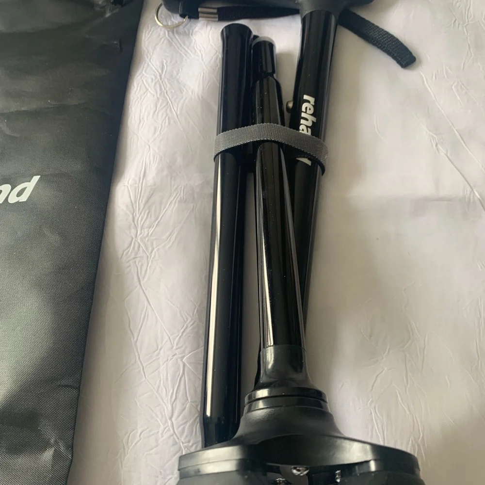 NEW Rehand Black Foldable Walking Cane